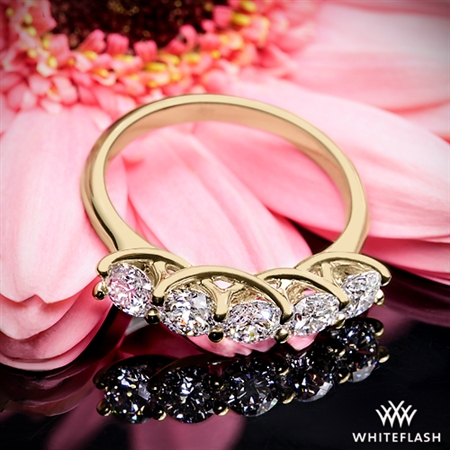 Five Stone Trellis Diamond Right Hand Ring - Setting Only