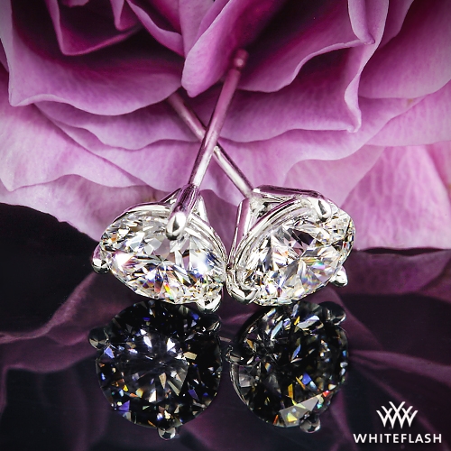 3 Prong Martini Diamond Earrings 6797