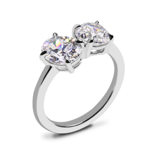Valoria Oval Two Stone Solitaire Engagement Ring