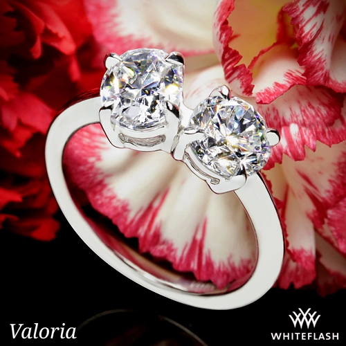Valoria Oval Two Stone Solitaire Engagement Ring