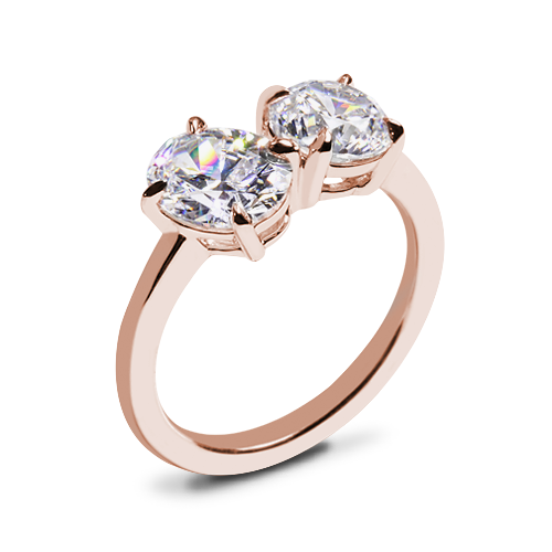 Valoria Oval Two Stone Solitaire Engagement Ring