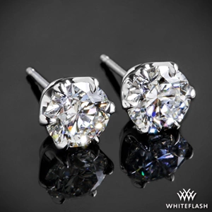 6 Prong Crown Diamond Earrings