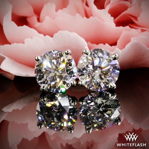 4 Prong Martini Diamond Earrings 6733