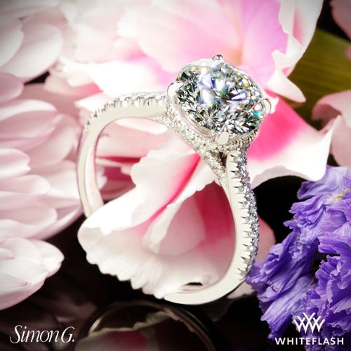 Simon G. LR2350 Underhalo Diamond Engagement Ring