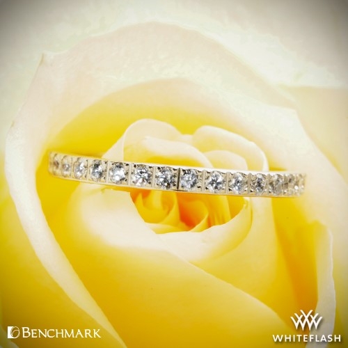 14k White Gold Benchmark Full Eternity Diamond Wedding Ring