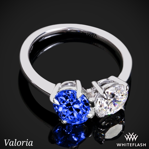 14k White Gold Valoria Oval Two Stone Right Hand Ring