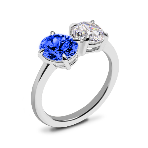 Valoria Oval Two Stone Right Hand Ring