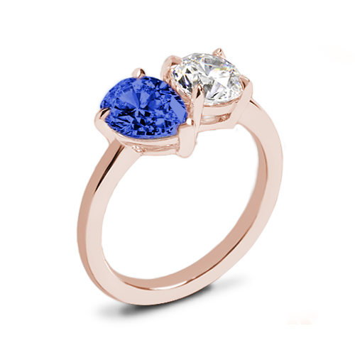 Valoria Pear Two Stone Right Hand Ring - Setting Only