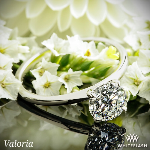 Platinum Valoria Four Prong Solitaire Engagement Ring