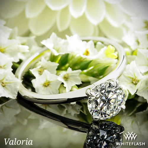 Platinum Valoria Four Prong Solitaire Engagement Ring