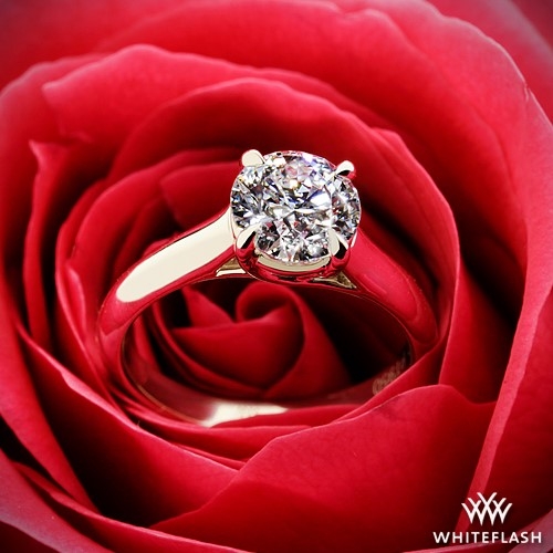 X-Prong Trellis Solitaire Engagement Ring