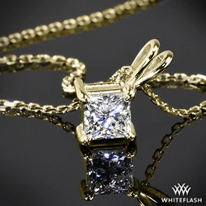 4 Prong Princess Diamond Pendant