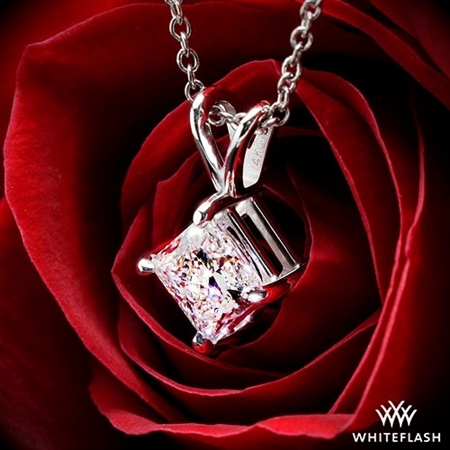 4 Prong Princess Diamond Pendant