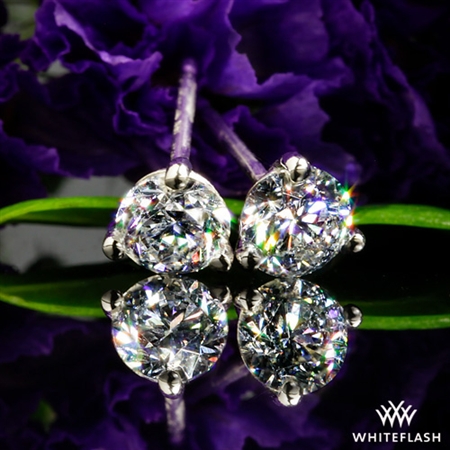 3 Prong Martini Diamond Earrings