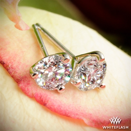 3 Prong Martini Diamond Earrings