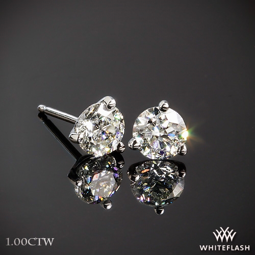 3 Prong Martini Diamond Earrings 7522