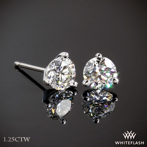 3 Prong Martini Diamond Earrings 7526