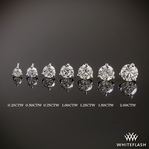 Moissanite Stud Earrings: 925 Sterling Silver Martini Set, 3-10mm