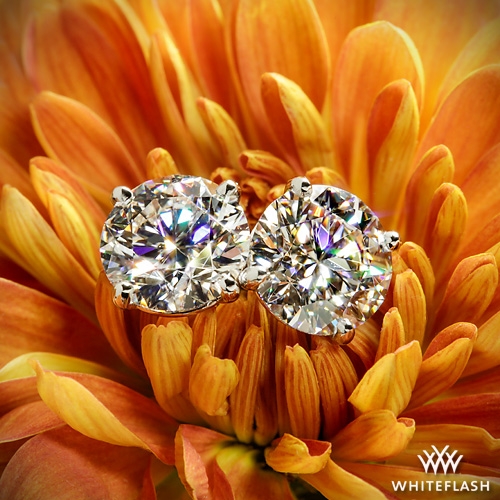 4 prong Martini Diamond Earrings