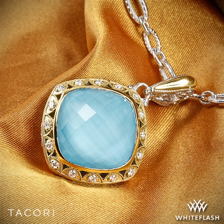 Tacori SN100Y05 Barbados Blue Clear Quartz over Neolite Turquoise and Diamond Necklace