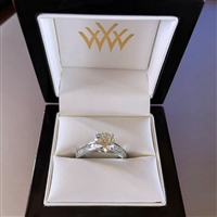 Cathedral Channel-Set Diamond Engagement Ring