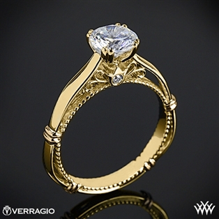 Verragio Parisian D-120 Split Claw 4 Prong with Rose Gold Shoulders Solitaire Engagement Ring