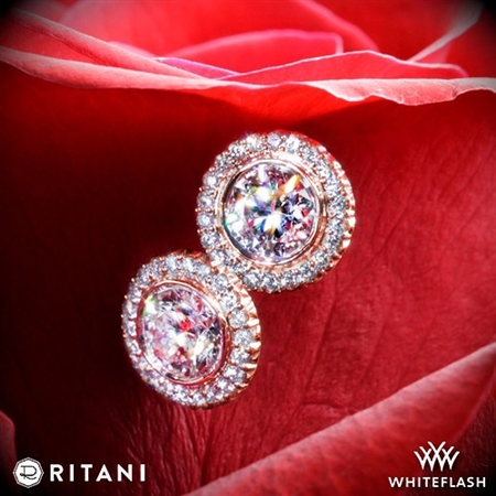 Ritani 5RZ3700 Bella Vita Halo Diamond Earrings