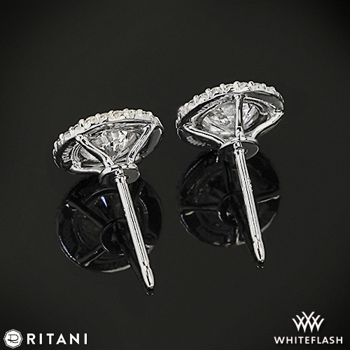 Ritani Bella Vita Halo Diamond Earrings 2184