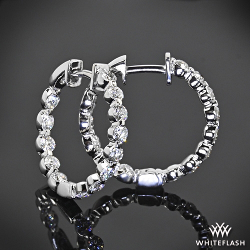 Single Shared Prong' Diamond Eternity Hoops | 439