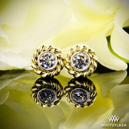 Braid Bezel Diamond Studs