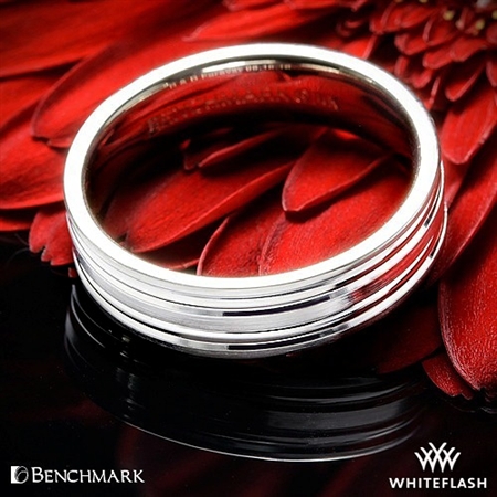 Benchmark Grooved Satin Wedding Ring