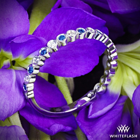 Valoria Jazz Bezel Diamond and Sapphire Ring