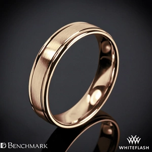 Benchmark Comfort Fit Wedding Ring with Spin Satin Finish