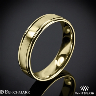 Benchmark Comfort Fit Wedding Ring with Spin Satin Finish