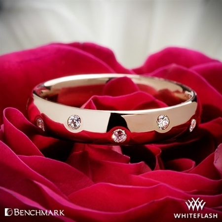 Benchmark Scattered Diamond Wedding Ring