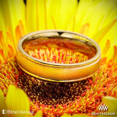 Benchmark Comfort Fit Wedding Ring with Wirebrush Finish