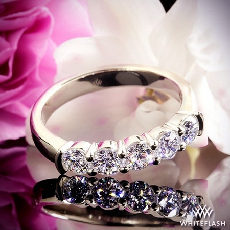 Five Stone Shared-Prong Diamond Wedding Ring