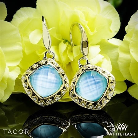 Tacori SE101Y05 Barbados Blue Clear Quartz over Neolite Turquoise and Diamond Earrings