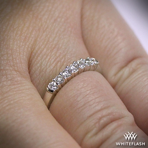 Seven Stone Shared Prong Diamond Wedding Band 397