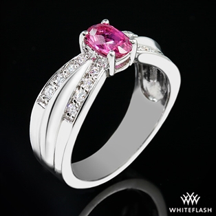 Pink Sapphire and Diamond Right Hand Ring