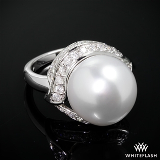 South Sea Pearl and Diamond Right Hand Ring