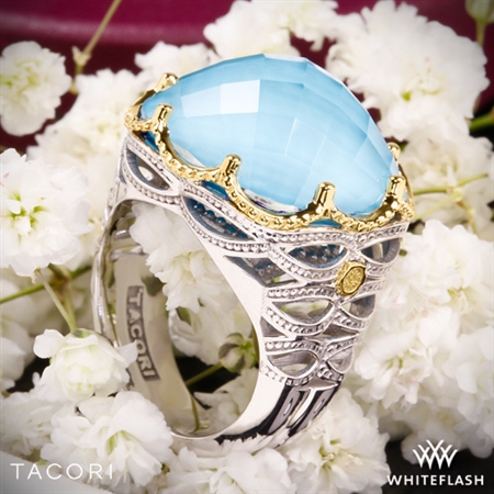 Tacori SR102Y05 Barbados Blue Clear Quartz over Neolite Turquoise Ring