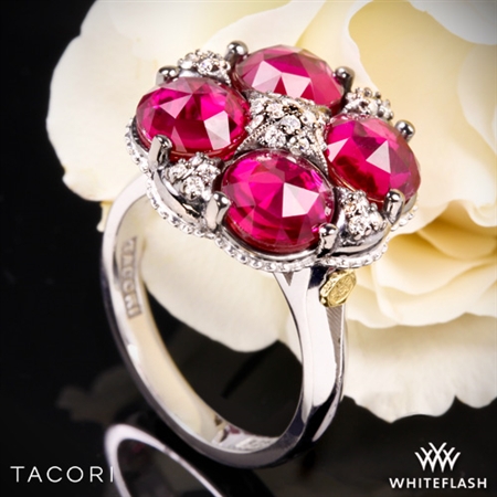 Tacori SR15334 City Lights Clear Quartz over Ruby Red Quartz Quad Ring
