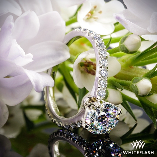 French-Set Diamond Engagement Ring