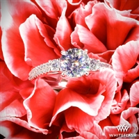 Twin Band Three Stone Engagement Ring