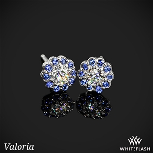 Valoria Blue Sapphire and Diamond Flower Earrings
