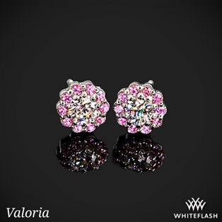 Valoria Pink Sapphire and Diamond Flower Earrings