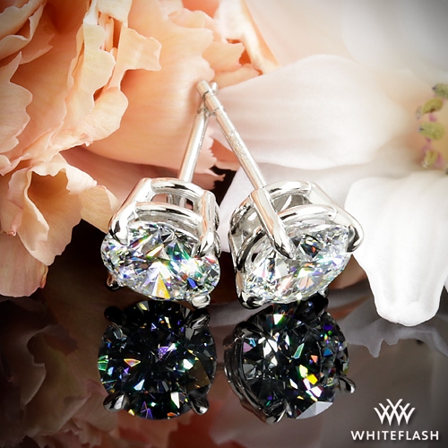 4 prong Diamond Basket Earrings
