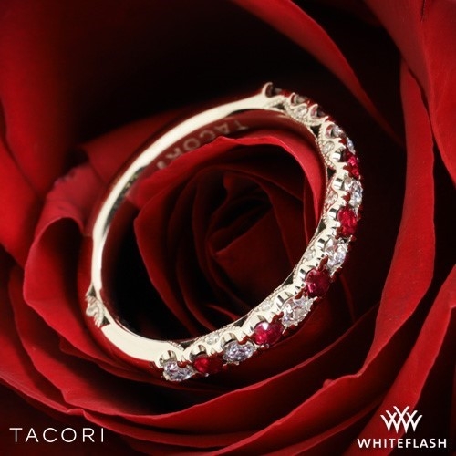 Custom Tacori Petite Crescent French Pavé Wedding Band