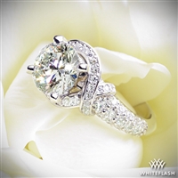 Semi Custom Ribbon Halo Diamond Engagement Ring